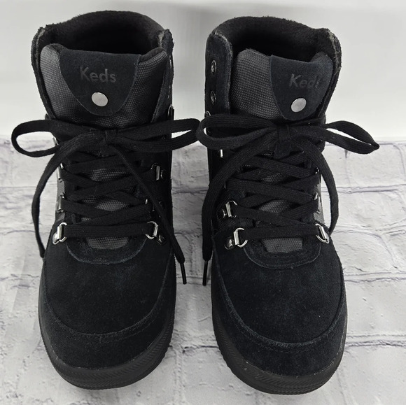 These Boots Were Made For Walk Keds Midland Lace-up Wedge Boots Hiking Size 6.5 - Picture 2 of 16